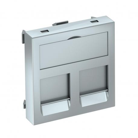 Data technology support, 1 module, straight outlet, type F Aluminium painted