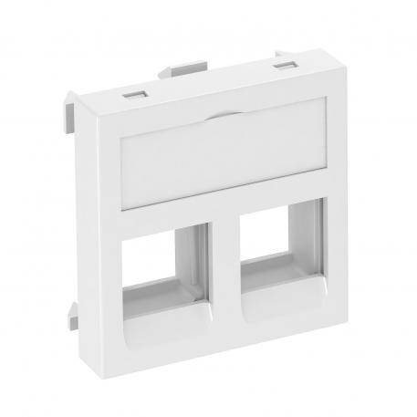 Data technology support, 1 module, straight outlet, type C, without dust protection slider Pure white; RAL 9010