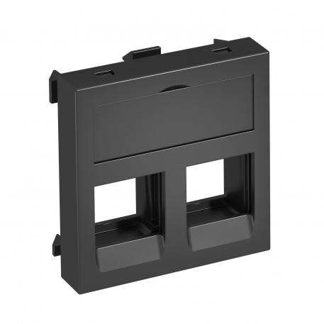 Data technology support, 1 module, straight outlet, type C, without dust protection slider Black-grey; RAL 7021