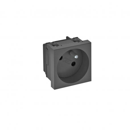 33° socket, with earthing pin, single Black-grey; RAL 7021