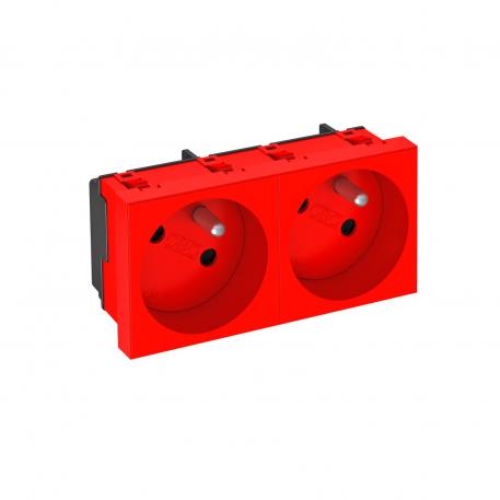 33° socket, with earthing pin, double Signal red; RAL 3001