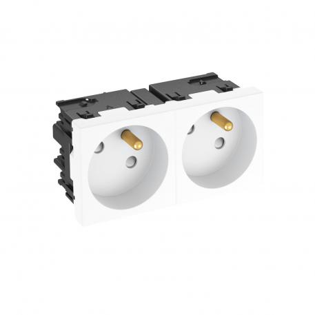 33° socket, Connect 45, with earthing pin, double, pure white 