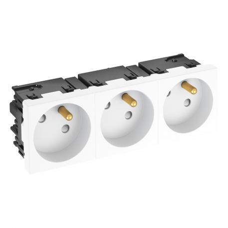 33° socket, Connect 45, with earthing pin, triple, pure white 
