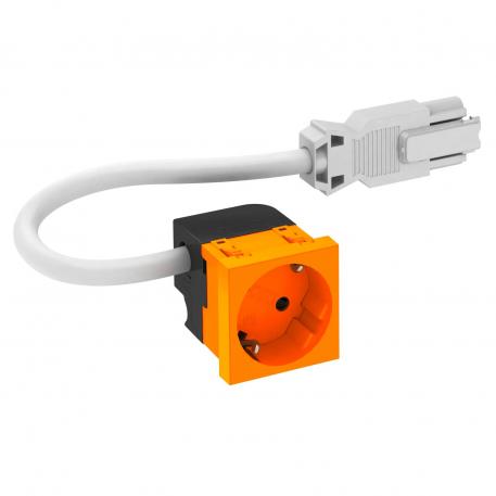 Socket 33°, Connect 45, protective contact, single, pure orange 