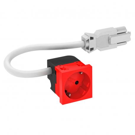 Socket 33°, Connect 45, protective contact, single, signal red 